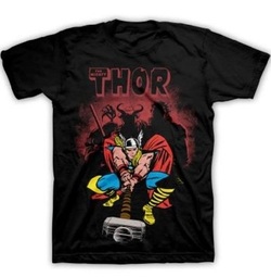Marvel The Mighty Thor Classic Strike Men's Black T-shirt