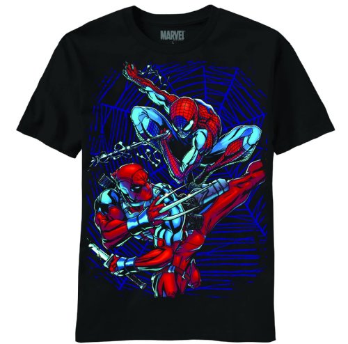 Deadpool & SpiderMan Dual Danger Black Marvel Exclusive T-Shirt