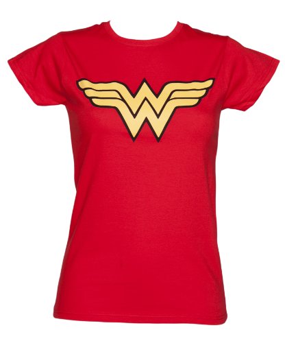 Ladies Red Wonder Woman Logo T Shirt