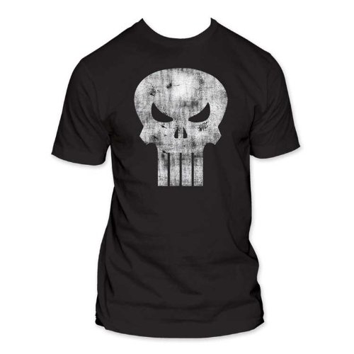 Punisher Cracked Logo Men's Black T-shirt