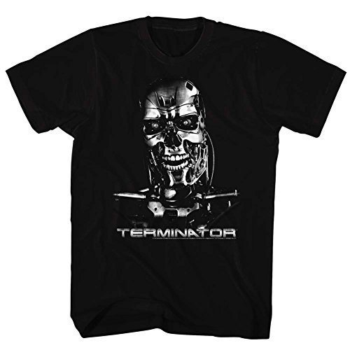 The Terminator 80s Sci-Fi Action Film Chrome Skull Adult T-Shirt