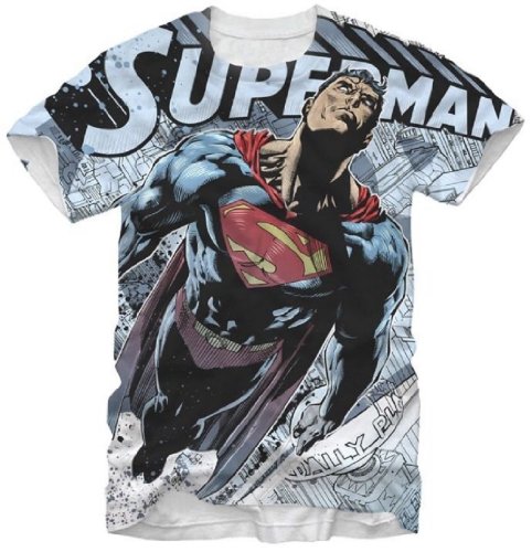 Small Flight Superman Man of Steel Sublimation Mens T-shirt