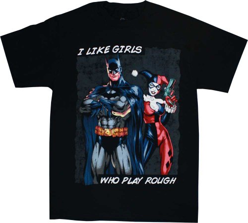 Batman I Like Girls That Play Rough Men's Black T-Shirt