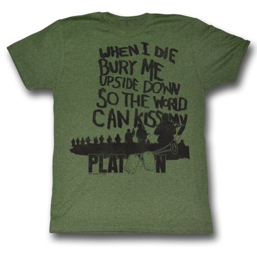 Platoon Shirt When I Die Adult Army Green Tee T-shirt