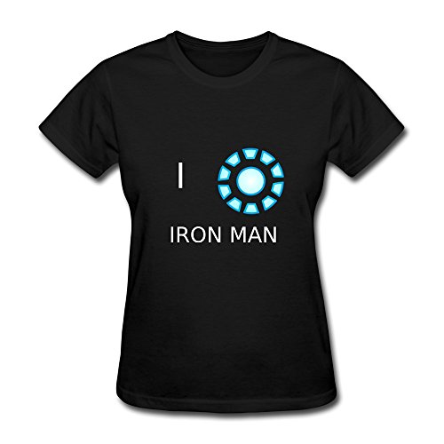 Vintage Iron Man Reactor Arc Tees Custom Printed For Lady Black