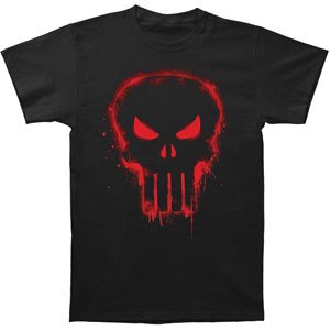 Punisher Men's Red Logo Slim Fit T-shirt