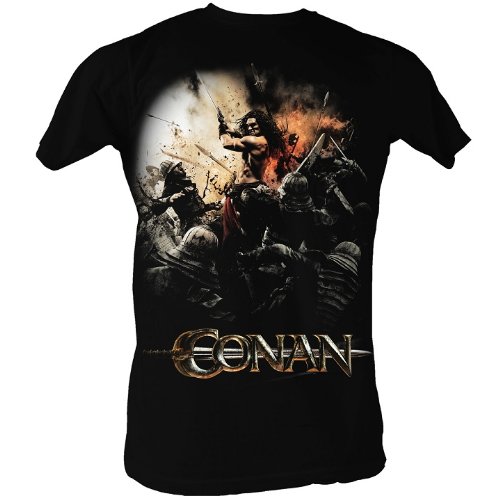 Conan the Barbarian Action Poster Adult Black T-shirt