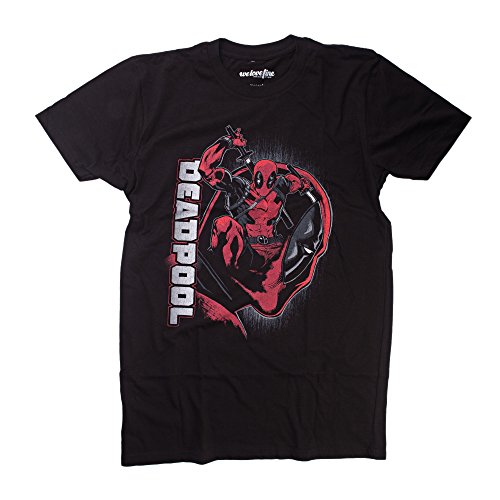 Marvel Deadpool Giant Profile Mens Lightweight Black T-Shirt
