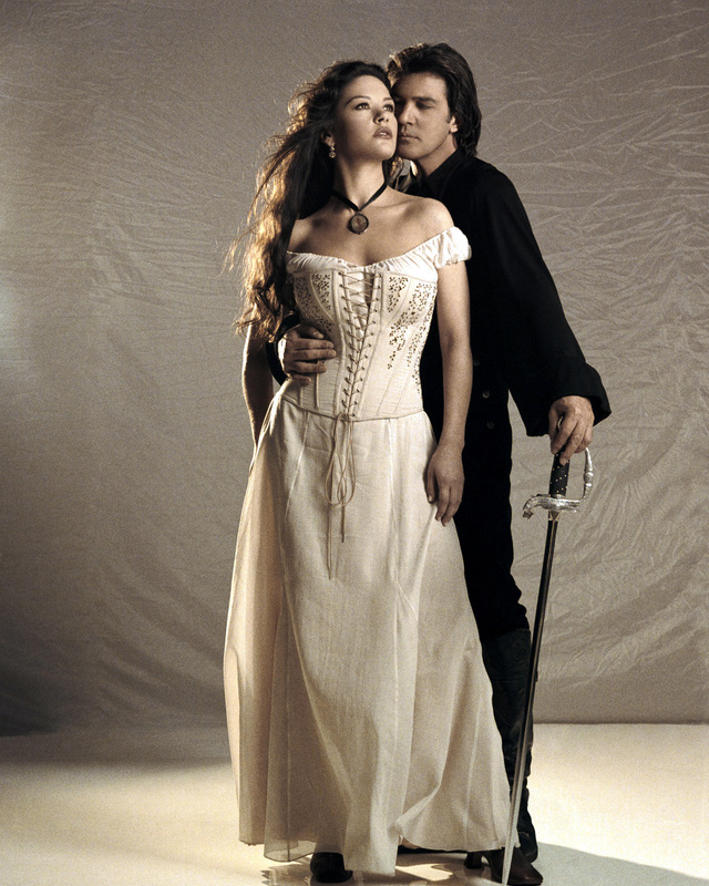 Antonio Banderas as Alejandro Murrieta / Zorro and Catherine Zeta-Jones as Elena Montero