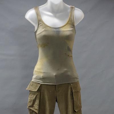 Lara Croft's (Alicia Vikander) Screen Worn Stage 2 Wardrobe Set: 2 Tank Tops, Zip-Front, Cargo Pants & Bandages.