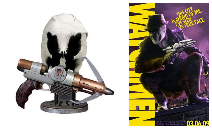 Watchmen: Rorschach's Grappling Gun and Mask Prop Replica Set